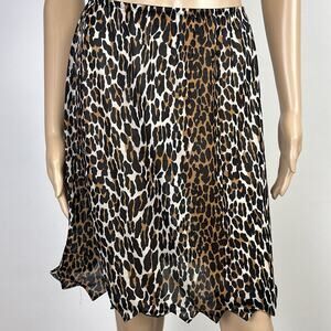 Vintage Vanity Fair Leopard Print Tricot Half Slip Medium Nylon Zig Zag Hem